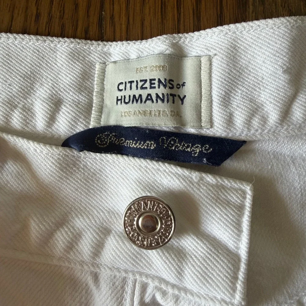 Citizens of Humanity Shorts Womens 26 Marlow Vintage White Denim High Rise